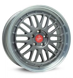 4 Stück KT22 8,5x19 ET30 5x112 titan grau lip pol